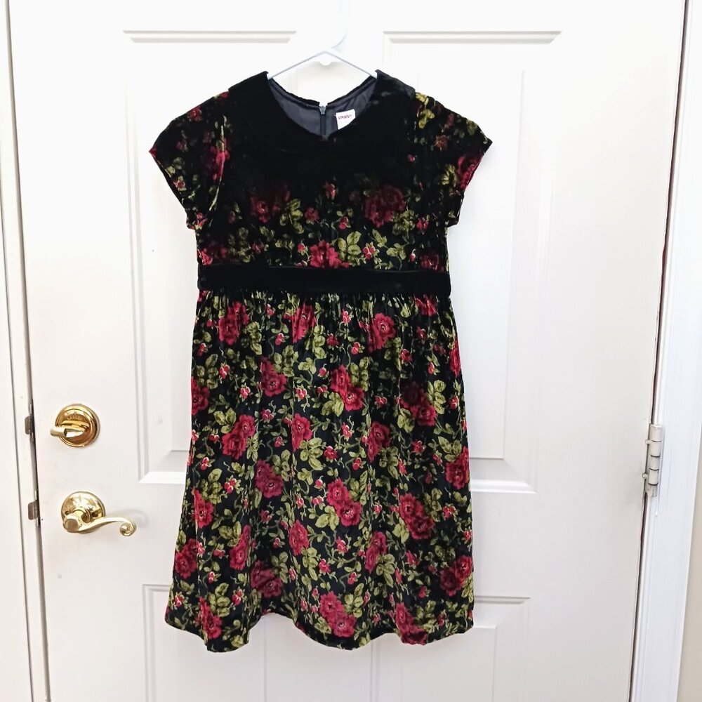 New Gymboree HOLIDAY TRADITIONS Floral Velvet Plush Dress Size 9 Christmas